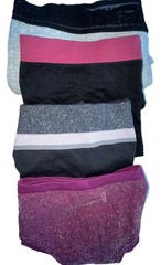 Panty Lot 4 Berry Pink Sparkle Black Silver Cacique Mix Brief Bikini 22 24 3X +