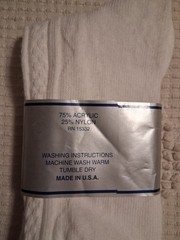 Vtg Knee Socks Misses Knee Highs White Cable Knit 21″ 9-11 USA School Stocking