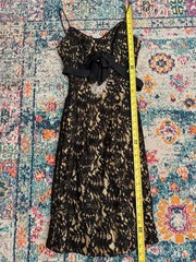 Vtg 1950’s Hollywood Glamour Gold Mettalic Lace Cocktail Dress By Beaumelle Sz S