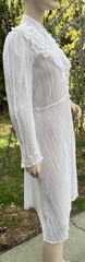 VINTAGE 1970’s JERRI GEE WHITE COTTON PRAIRIE DRESS W/ LACE