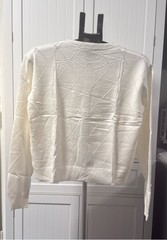 Womens Ivory Diamond-Knit Button-Up Cardigan Sweater