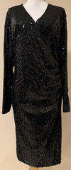 OLEG CASSINI Womens Vintage Black Sequin Occasion Evening Dress – Sz 10