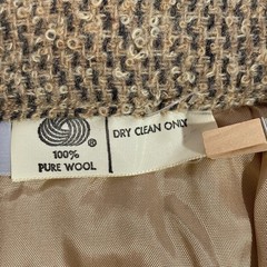 Evan Picone Vintage 70’s 100% Wool A-Line Tweed Skirt with Front Pleat Size 10 T
