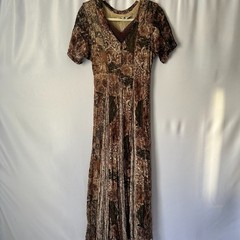 80’s Vtg Nostalgia Dress S Rayon Lace Maxi Witchy Whimsigoth Forest Fairy Earthy