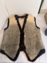 Vintage Genuine Shearling Vest Sheepskin Reykjavik Iceland 1970’s Women Large