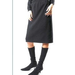 $376 GEIGER Boiled Wool Black Pencil Skirt | 42 EU (12 US) | New! Vintage!
