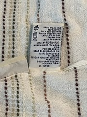 Vintage White Stag 70s Flowy Boho Style Embroidered Tie-Up Henley 100% Cotton
