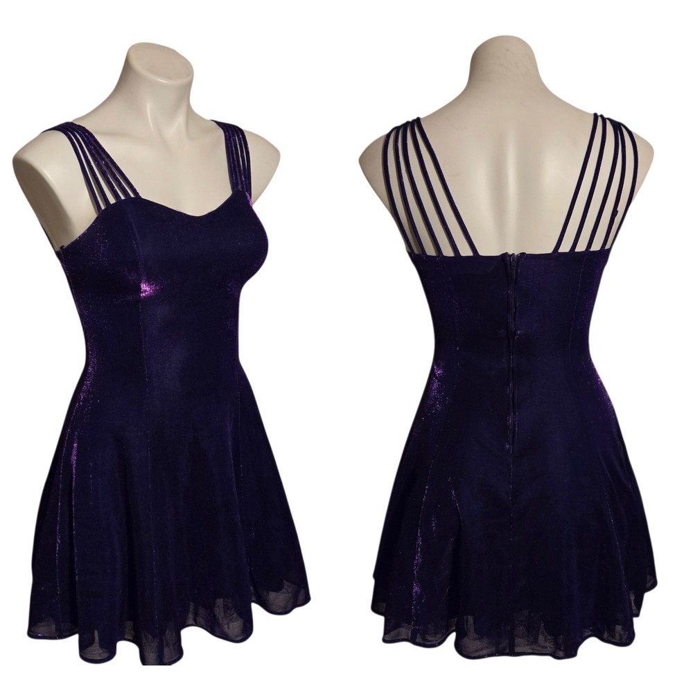 Vintage All That Jazz Beautiful Sprarkly Purple Dress Strappy Size 3/4 XS / S