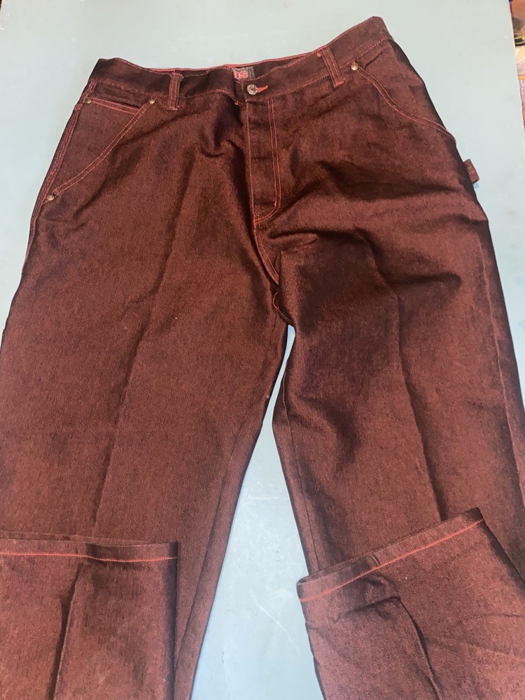 VTG Webs Original Red Black Jeans Pants Skater Y2K Factory Size 36 x 32