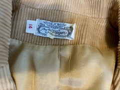 VINTAGE 60s 70s THE VILLAGER mustard gold Corduroy Blazer Jacket Skirt Business