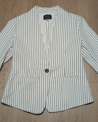 Vtg 80s 90s SIMPLY STYLED Striped Nautical Futuristic Regatta Blazer Jacket S