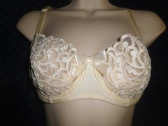 NWOT! VTG Victoria’s Secret Ivory Embroidered Lace Unlined Balconette Bra 36C