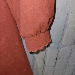 Vintage STRAIT LANE 80’s Rust Velour Scalloped Collar Belted Dress 10 ~READ!