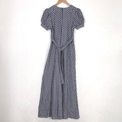Vintage Terri Petites California Navy Blue Puff Sleeve Maxi Dress Small Prairie
