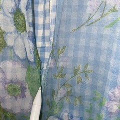 Vintage Dress XS Gingham Blue White Maxi Cottagecore USA Union Made Feminine
