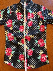 Vintage 80s Rockmount Short sleeve Western Pearl Snap Poka Dot Rose USA XS/S