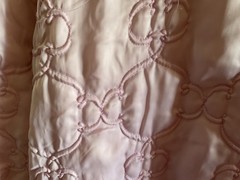 VTG Sears Best Womens Quilted Nylon Robe Light Pink Sz M 1960s Embroidered Pocke