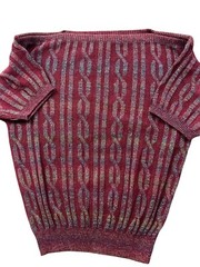 VTG 80s 90s Blake by Devon Sweater Womens S-M Brown Short Sleeve Grunge Boho