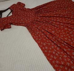Vtg Laura Ashley Red Floral Midi Prarie Dress UK 14 US 10 Cottagecore Teatime