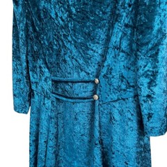 VTG 90s Tabby of California Velvet Emerald Green Long Sleeve Mini Dress Size 16P