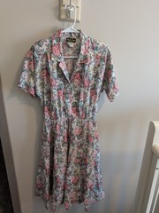 Stuart Alan Women’s Large Size 12 Vintage Made In USA Floral Dress Shoulder Pads