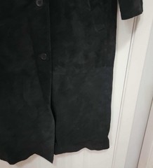 1990s Y2K Centigrade Vintage Suede Long Trench Coat Duster Size Small NWT