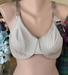OLGA 40D Tan Polka Dot Luxury Lift Full Figure Molded Underwire Bra #35063 NWT