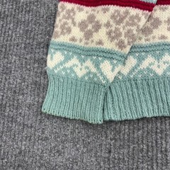 Vintage Stefanel Sweater Womens M Teal Red Knit Paisley Heart Fair Isle Boho