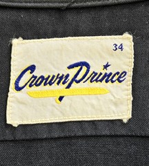 Vint. Crown Prince Women Bowling Shirt S(34) Black/White Embroidery And Appliqué