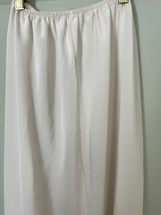 Vntg Eve Stillman Couture NY Ivory Satin Half Slip/Midi Skirt Floral Lace SMALL