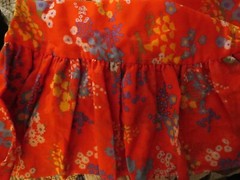 Vtg. 1950’s Lord and Taylor Maxi Floral Mod/Hippie Bold Red Floral Dress