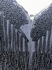 Vintage Fabrice New York Couture 20s Revival Flapper Dress Black Beaded Silk Med
