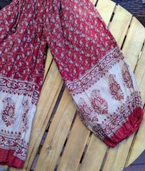 Vintage 1970s Star of India Hand Block Printed Indian Cotton Voile Boho Blouse S