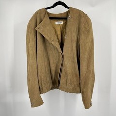 Vintage 80s Calvin Klein Leather Suede Bomber Jacket RARE USA 10 M Women’s Retro