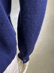 Vintage 1960s Ladies JAEGER Blue Lambswool Great Britain Blue Cardigan Sweater L