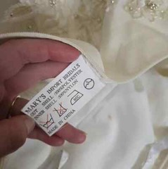 Moda Bella Vintage Off White Embroidered Gold Wedding Dress Gown with Train