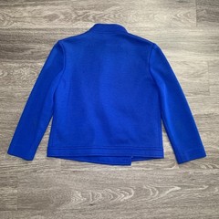 Vintage Gibi 60s 70s Blue Wool Skirt Suit Set Sz. 14 Italy