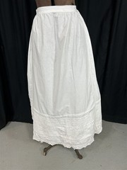 antique petticoat long white Victorian waist 26 crisp cotton original 1800