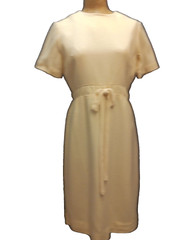 Vintage 1950’s Cream White Wool Nylon Dress by Helen Whiting Medium NWT