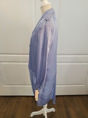 Vintage L.A. GLO Periwinkle Duster Jacket Womens L Studded Pleated Back 80s NWT