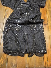 Vintage Swee Lo Cocktail Dress 100% Silk Beaded & Sequined Scalloped Hem Small