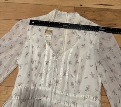 Gunne Sax by Jessica Vintage 1970s Victorian Maxi Dress Floral Lace