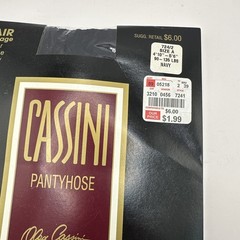 New Vintage Oleg Cassini Navy Blue Nylon Pantyhose DaySheer Sz A NOS 2pack