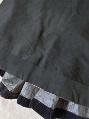 1880s Victorian Antique Black Mourning Gabardine Long Skirt Womens XXXS 20in