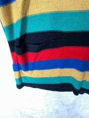 Vintage 70s Woolco Acrylic Sweater Hoodie Sz Med Multicolor Striped Hippie Boho