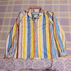 Vtg NWT 80s LEVI Staruss Striped Shirt Tab Logo Button Up NOS 70s Pull On Mates