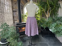 Vintage 1970s Purple and White Tweed Pleated Skirt Country Set