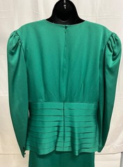 Vintage 80s Dynasty green 2PC Peplum Skirt Set by Rina di Montella Size 8