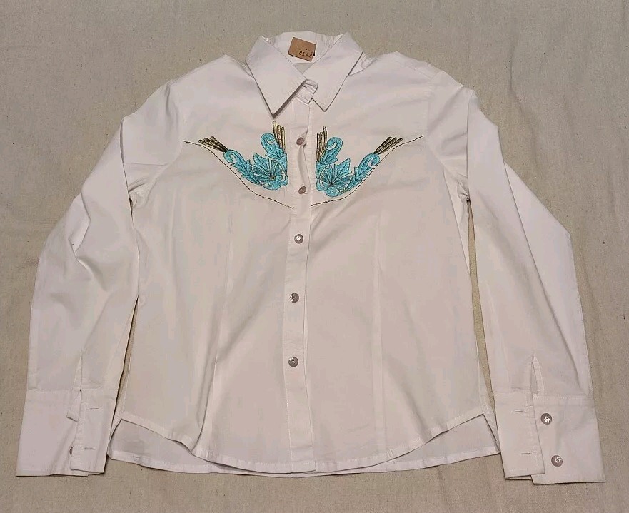Vintage Brazil Roxx Women’s Western Long Sleeve Button Up Shirt with Medium
