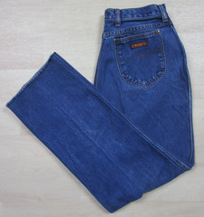 Vintage 1970s Wrangler No Fault Denim Womens Jeans (29″ Waist) High Rise Bootcut